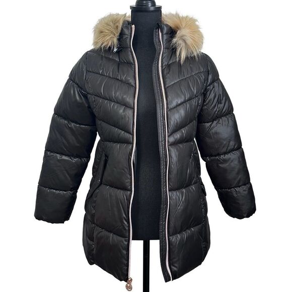 MICHAEL KORS Big Girls Black Stadium Puffer Jacket, SZ 14 - Picture 2 of 13
